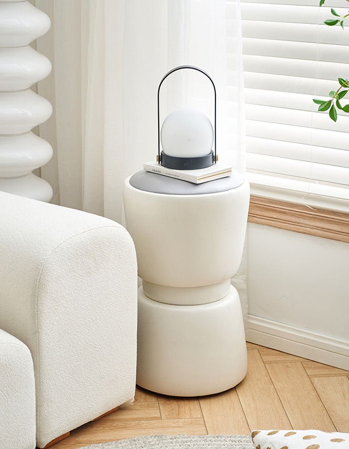 LeisureMod Modern Boyd Dressing Table Stool, Leather