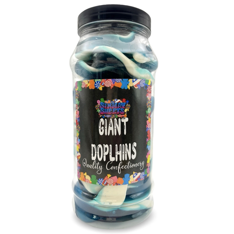 Giant Dolphins Retro Gummy Sweets Gift Jar - 725g