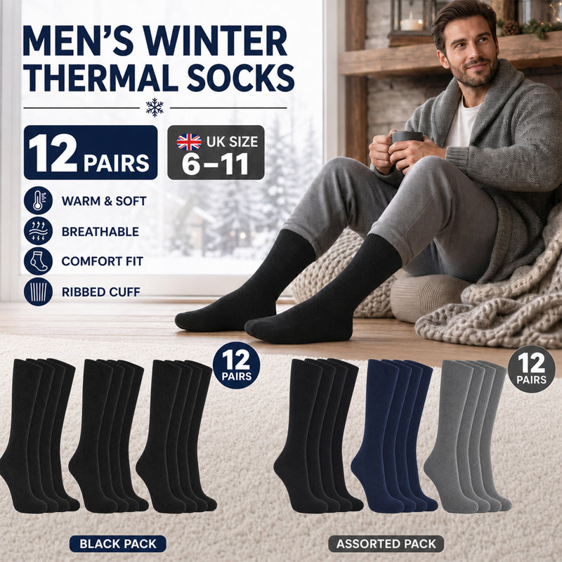 12 Pairs Men's 100% Cotton Moisture-Wicking Antibacterial Dress Work Socks Assorted Brown Black Comfortable All Day Wear Sustainable by Sock Stack
