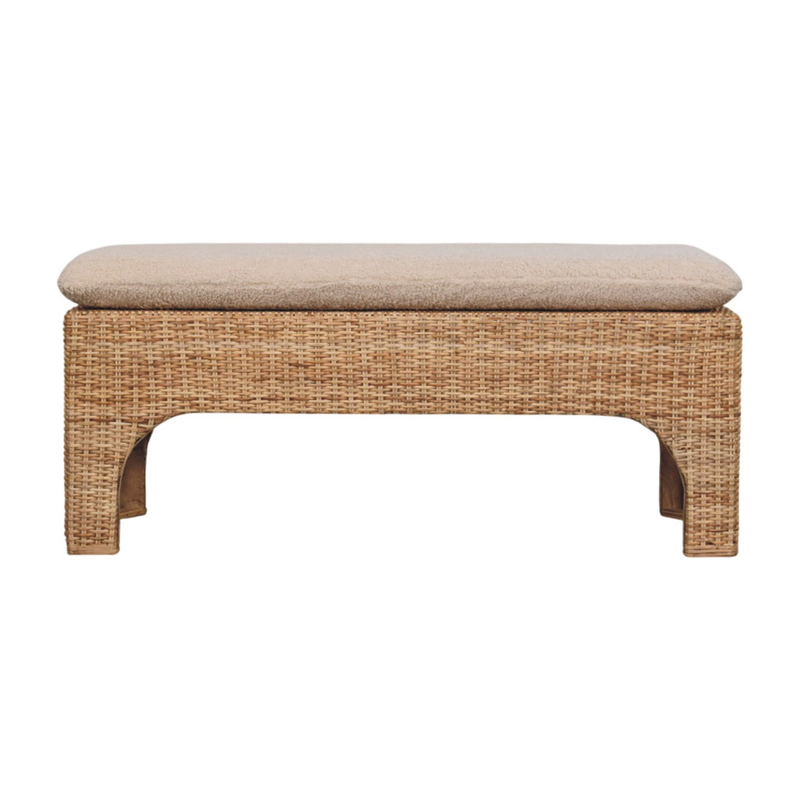 Artisan Furniture Solid Wood Rattan Harmony, Upholstered, Brown & Cream