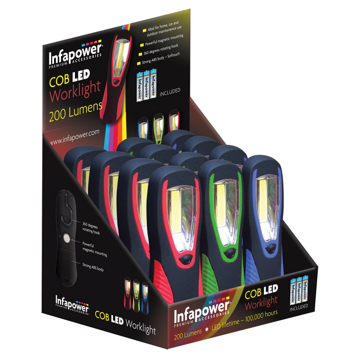 Infapower COB LED Torch 200 Lumens (Pack of 12)