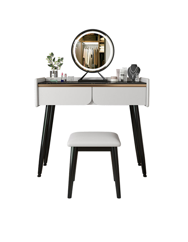 Tulip Dressing Table With LED Mirror And Stool