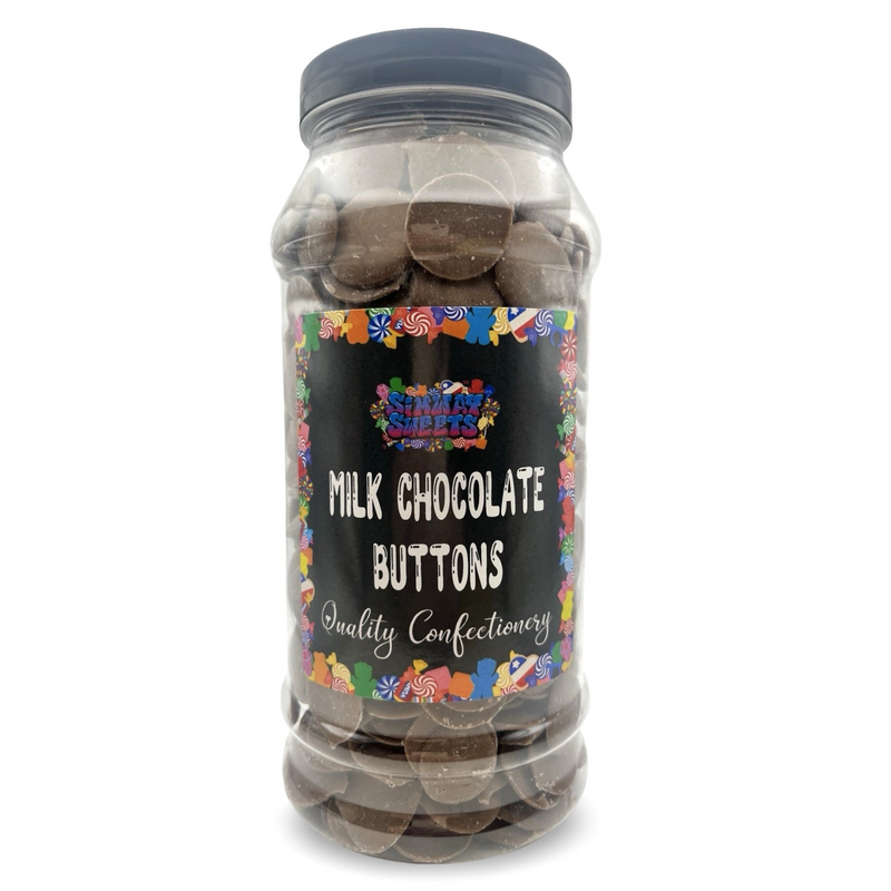 Milk Chocolate Buttons Drops Retro Sweets Gift Jar - 620g