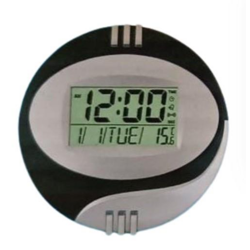 Kadio Kenko Digital Black with Temperature Day/Date Display Wall Mounted Clock