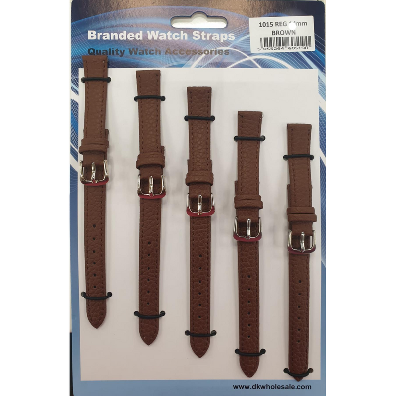 Brown Leather Watch Straps Pk5 size 12mm 1015BR