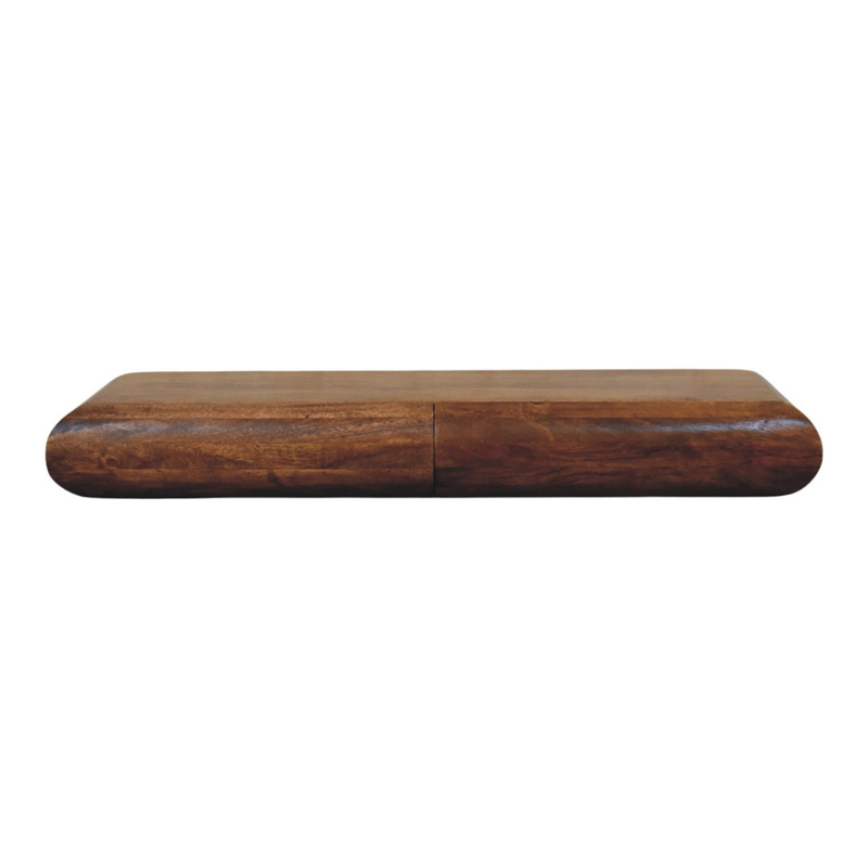 Artisan Furniture Solid Wood Solis Wall-Mounted Console, 2 Drawers, Brown