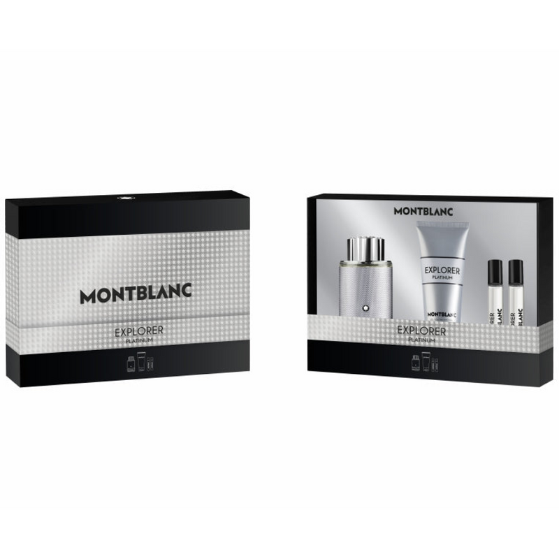 Montblanc Explorer Platinum Gift Set (Eau De Parfum 100ml  Eau De Parfum 7.5ml x2  Shower Gel 100ml)