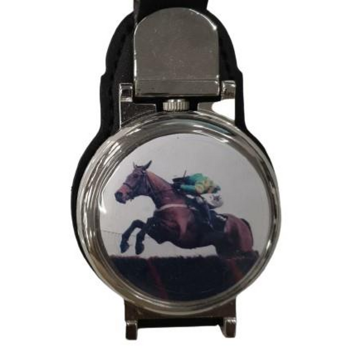 Boxx Picture Pocket Belt Clip watch Horse Jumping M5107PD1