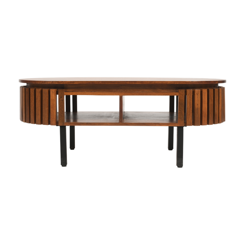 Slatted Mango Wood Rectangular Coffee Table