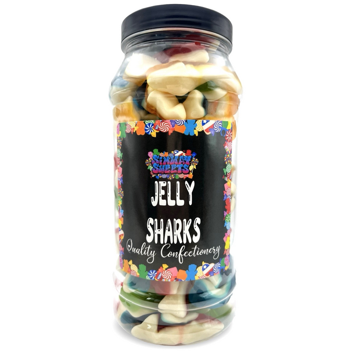 Jelly Sharks Gummy Foam Jellies Retro Sweets Gift Jar - 715g