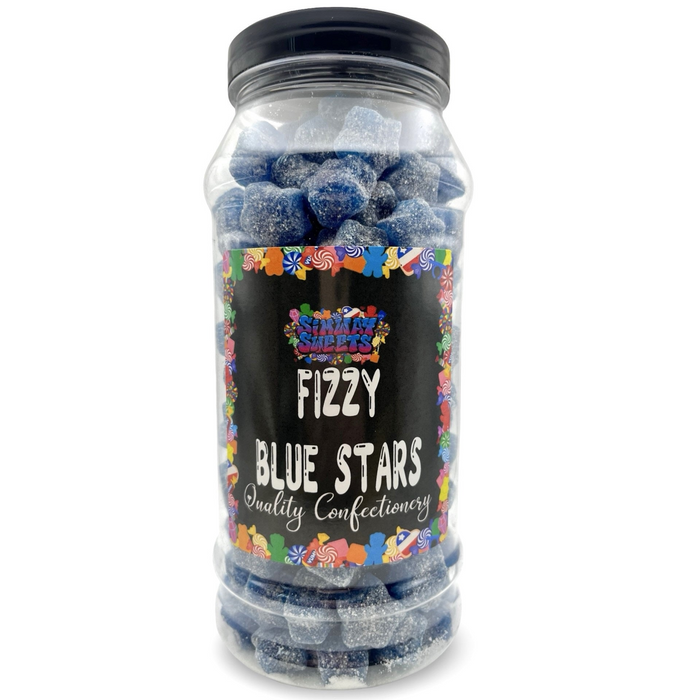 Fizzy Blue Stars Fizzies Retro Sweets Gift Jar Blue Sweets - 695g