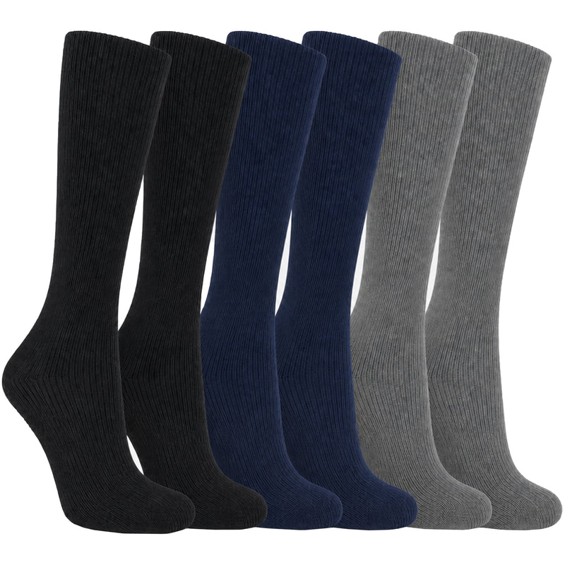 6 Pack Men's Thermal Boot Socks Warm Work Socks Reinforced Heel Toe Support Insulated for Hiking Camping UK 6-11 EUR 39-45 Black Navy Grey by Sock Stack
