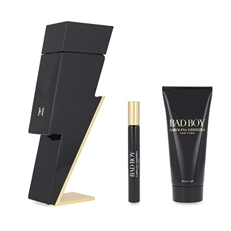 Carolina Herrera Bad Boy Gift Set (Eau De Toilette Spray 100ml  Shower Gel 100ml  Eau De Toilette Spray 10ml)