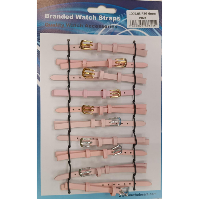 Leather Pink Watch Straps Pk10 size 8mm 1005.03