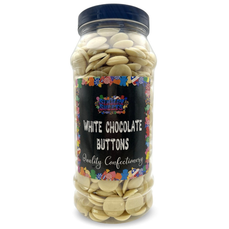 White Chocolate Buttons Drops Retro Sweets Gift Jar - 690g