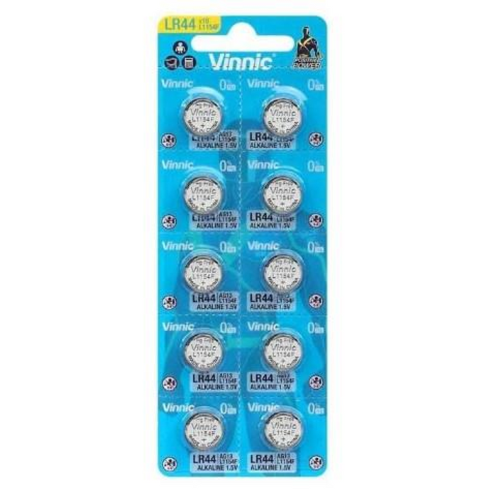 Vinnic L1154F AG13 LR44 Watch Battery Card of 10