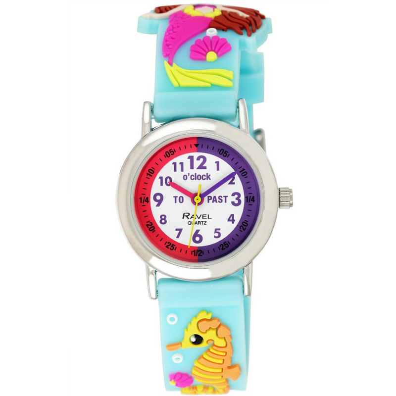 Ravel Children Girls 3D Cartoon Time Teacher Watch Mermaid R1513.91