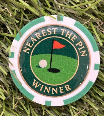 Golf Nearest the Pin Poker Chip Ball Marker, Metal/Plastic