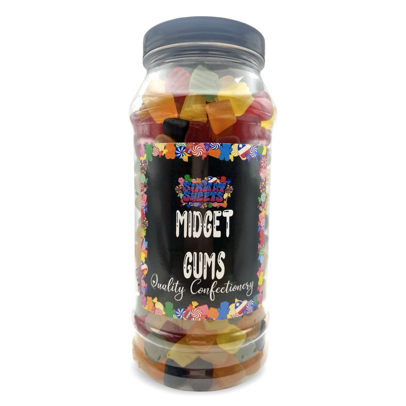 Midget Gums Jelly Gummy Retro Sweets Gift Jar - 790g