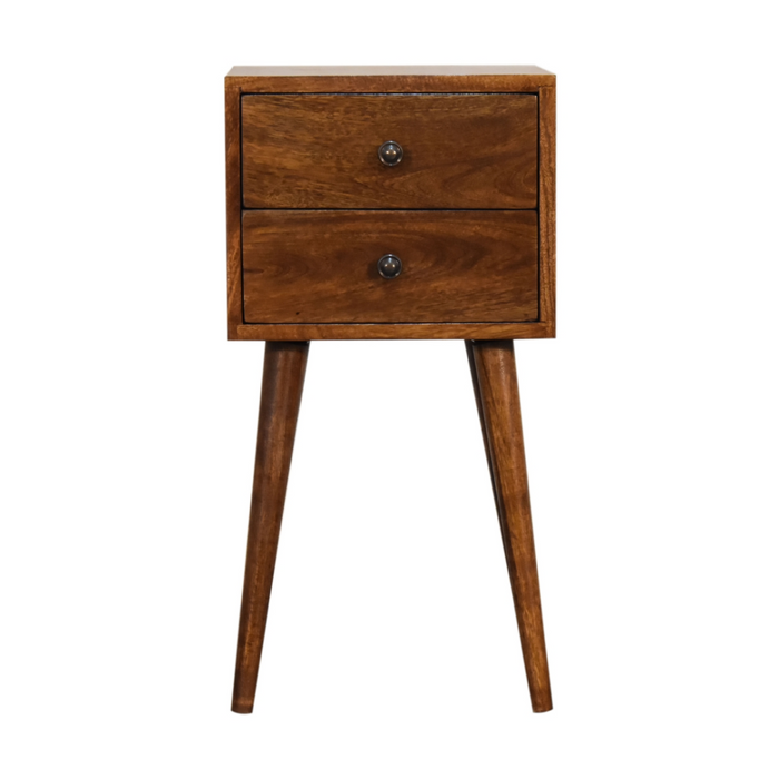 Artisan Furniture Solid Wood Mini 2 Drawer Chestnut Bedside