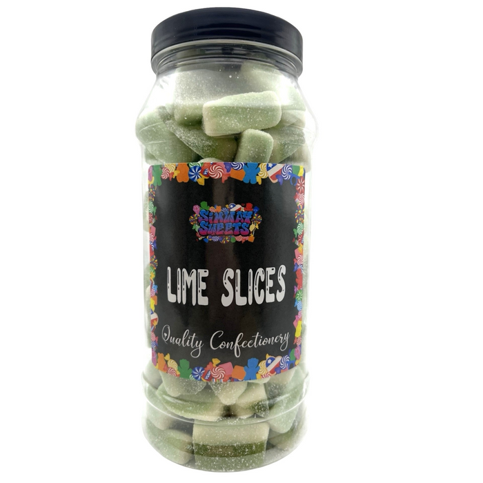 Lime Slices Retro Fizzy Gummy Sweets Gift Jar - 675g