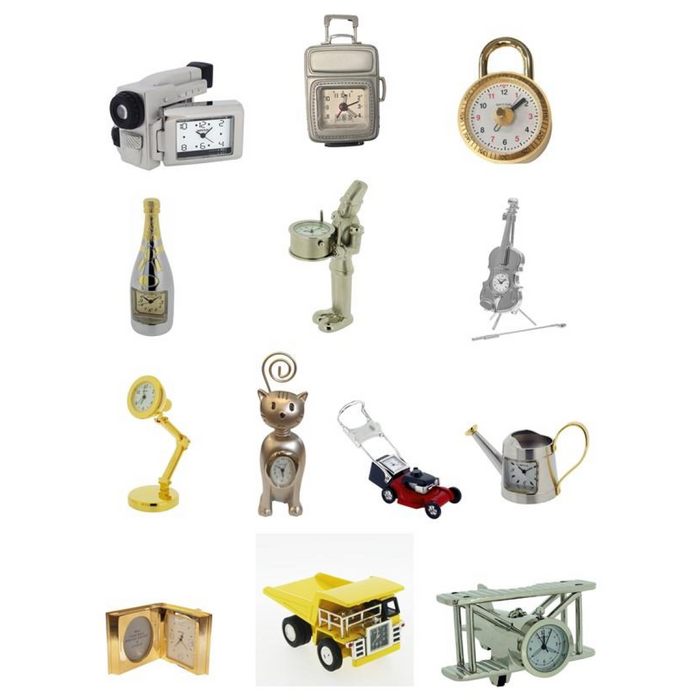 Miniature Clock 10 Assorted - CLEARANCE NEEDS RE-BATTERY