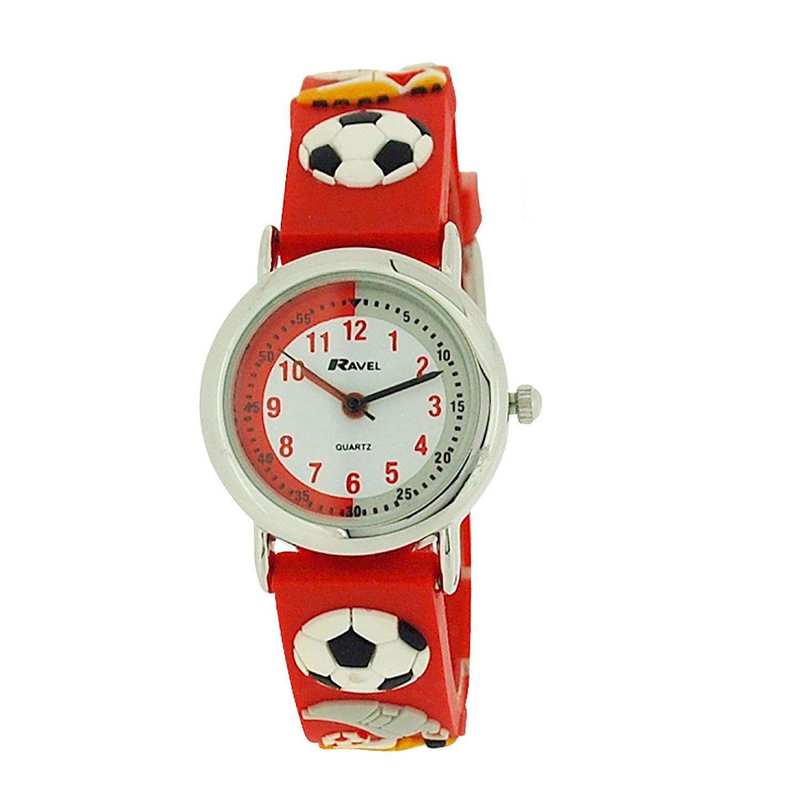 Ravel Children 3D Cartoon Time Teacher Watch Football Red R1513.32R