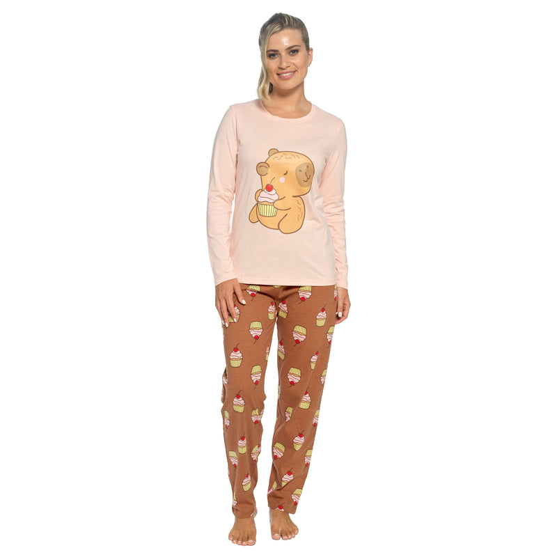 Women's Cotton Soft Pyjama Set with Elasticated Patterned Bottoms Ultimate Nightwear and Cosy Loungewear Multiple Sizes by Daisy Dreamer