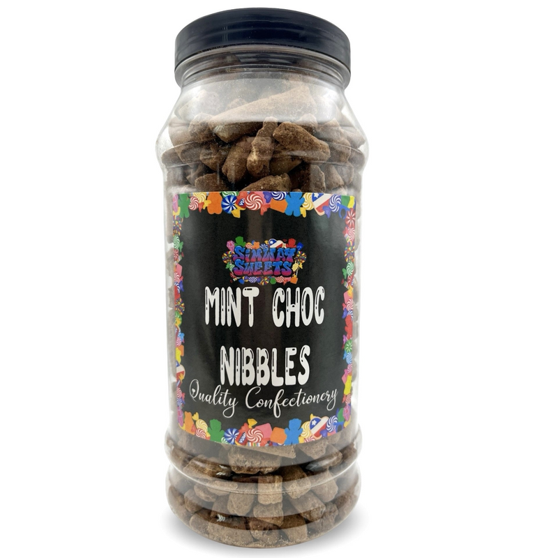 Mint Flavour Choc Nibbles Retro Sweets Gift Jar - 615g