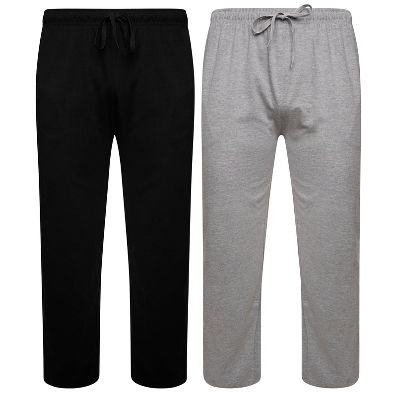 2 Pack Men's Cotton Lounge Bottoms Stretchable PJ Pants Available in Black Navy Grey Durable and Cozy Loungewear Medium to 5X-Large by Sock Stack