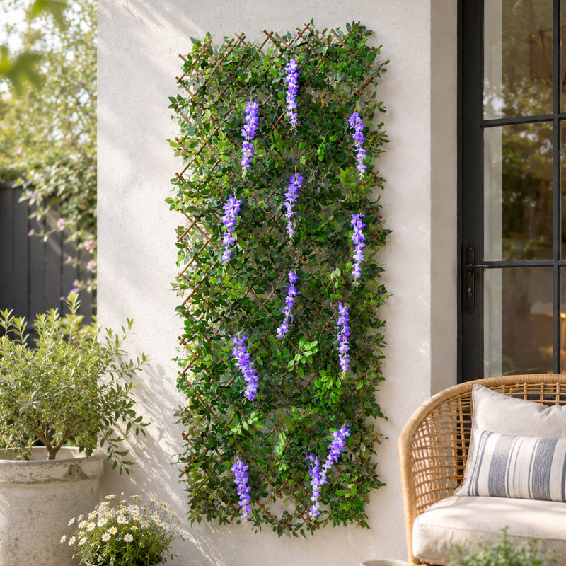 Extendable Purple Wisteria Trellis Garden Decoration