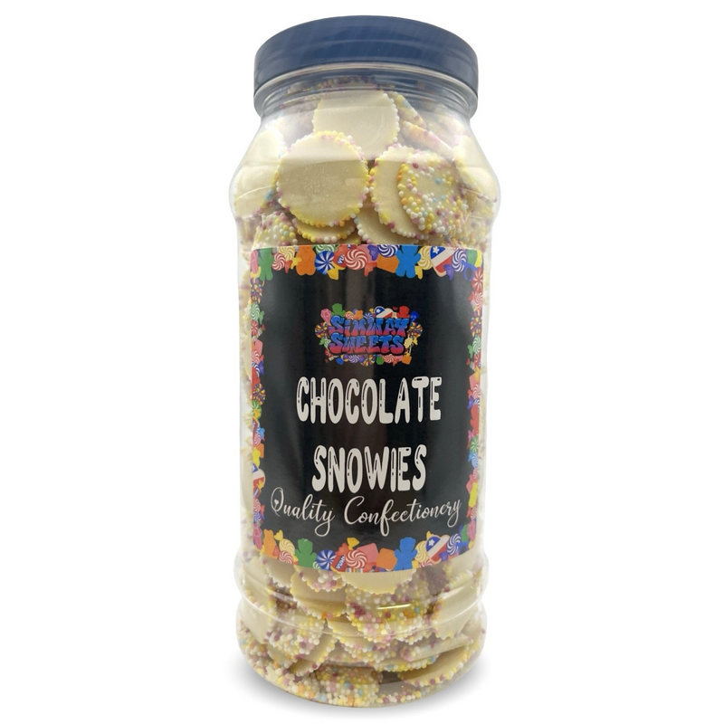 White Chocolate Jazzies Snowies Retro Sweets Gift Jar - 605g