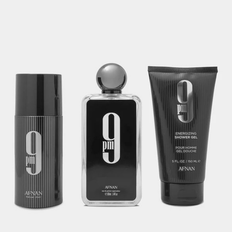 Afnan 9PM Gift Set (Eau De Parfum Spray 100ml  Shower Gel 150ml  Deodorant Spray 150ml)