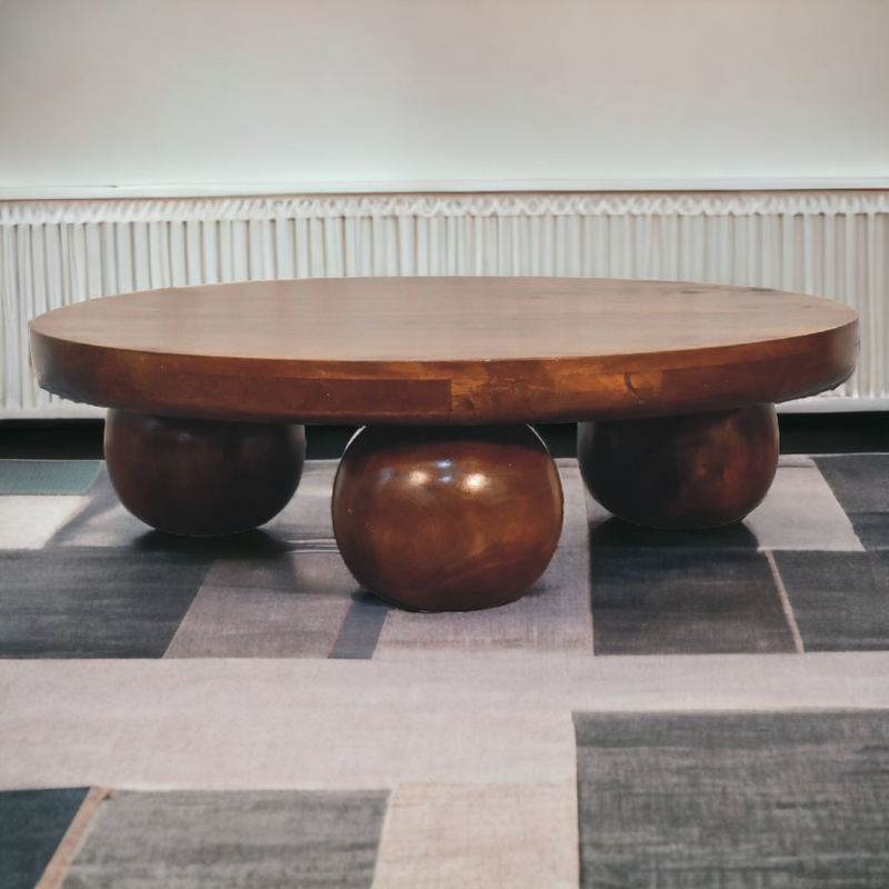 Artisan Furniture Solid Mango Wood Chestnut Central Ball Table