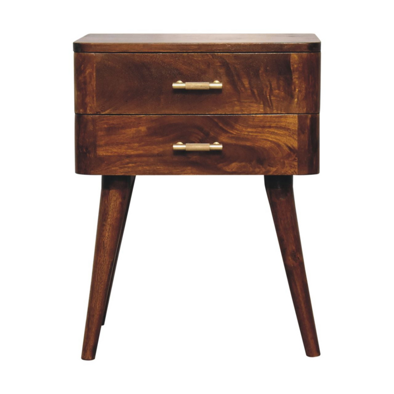 Artisan Furniture Solid Wood Chestnut T-Bar Nordic Bedside