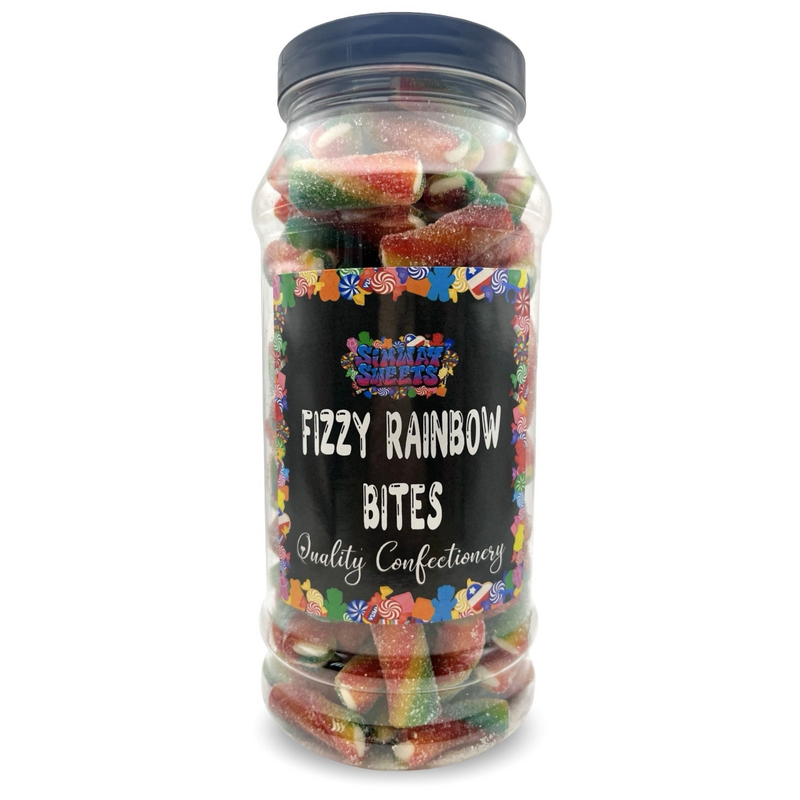 Fizzy Rainbow Bites Retro Fizzy Gummy Sweets Gift Jar - 625g