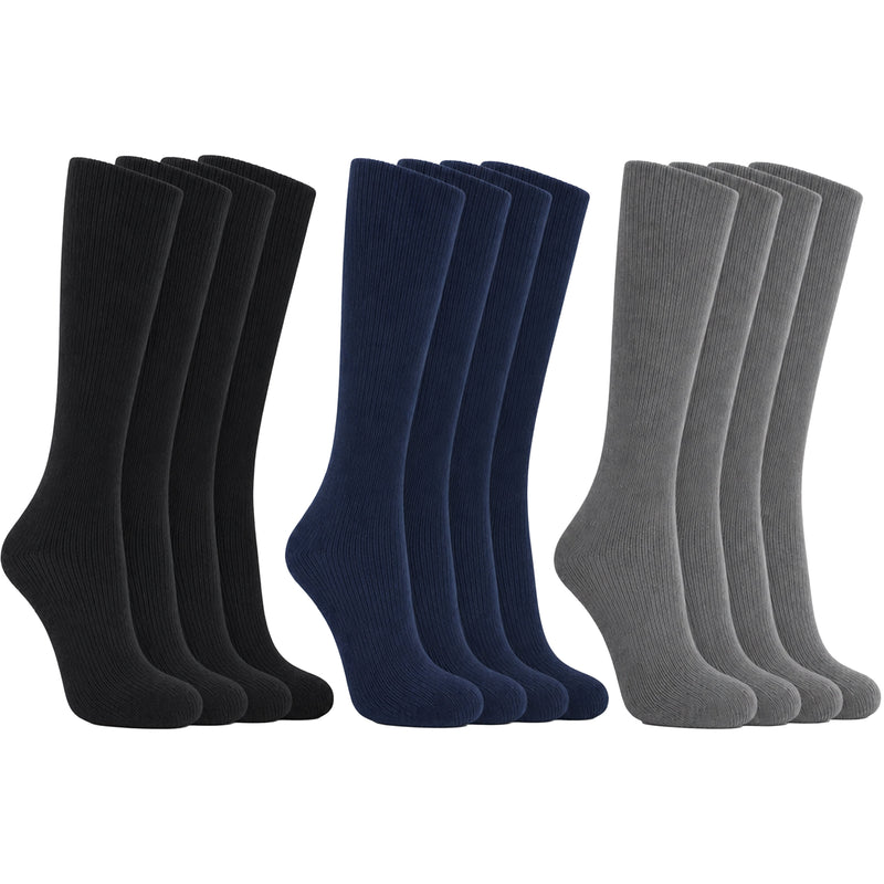 12 Pairs Men's 100% Cotton Moisture-Wicking Antibacterial Dress Work Socks Assorted Brown Black Comfortable All Day Wear Sustainable by Sock Stack