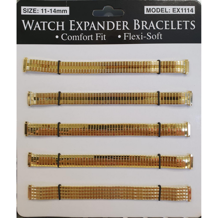 Watch Straps 11-14mm Expander 6 pack EX1114 Gold Colour