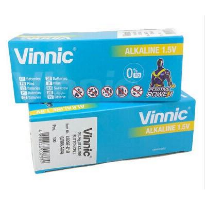 Vinnic L626 AG4 Watch Battery BOX OF 10 (100 Batteries)