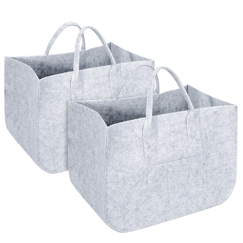 VINSANI 2pk Storage Baskets Light Grey 0000509