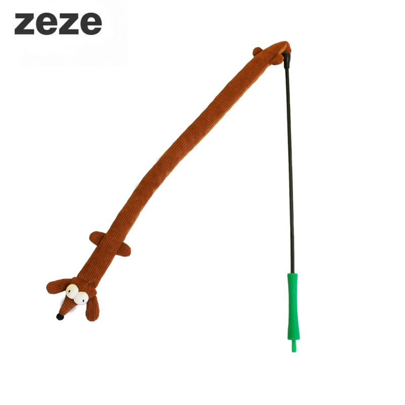 Dachshund Dog Teaser Wand for Cats