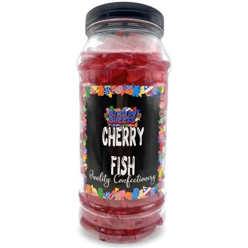 Cherry Fish Gummy Sweets Jelly Retro Sweets Gift Jar - 700g