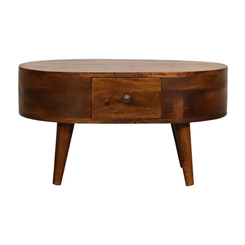 Artisan Furniture Solid Wood Mini Chestnut Rounded Coffee Table