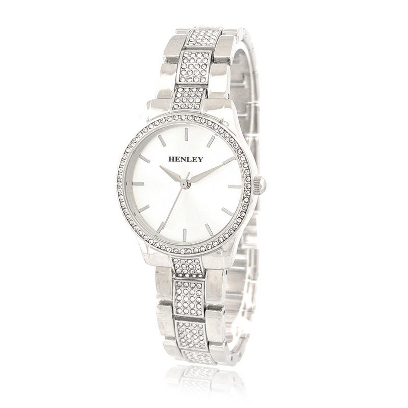 Henley Ladies Fashion Bling Silver Dial & Silver Bracelet Watch H07343
