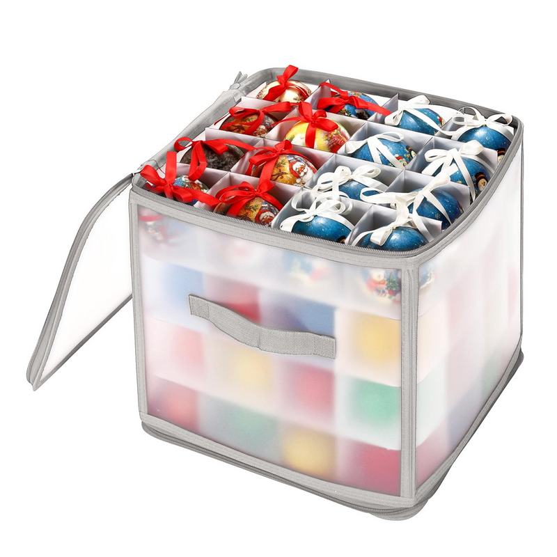 VINSANI GREY XMAS 64 BAUBLE DECORATIONS BOX 0000503