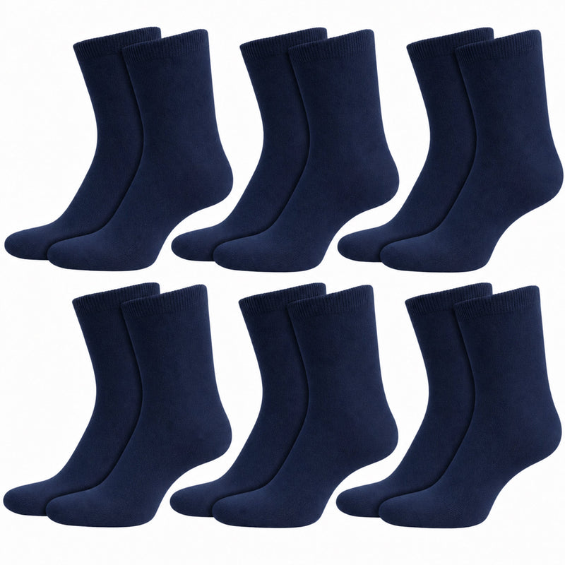 12 Pairs Kids Cotton School Socks Breathable Durable Ankle Socks Boys Girls Uniform Navy Grey Black White Sizes 2 to 12 by Sock Stack