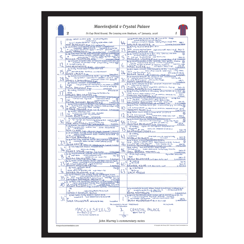 Macclesfield v Crystal Palace, FA Cup Jan 2026 - John Murray