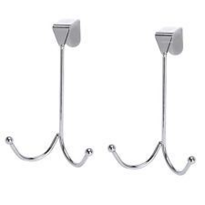 CHROME OVER The Door Hanger Hook-Double