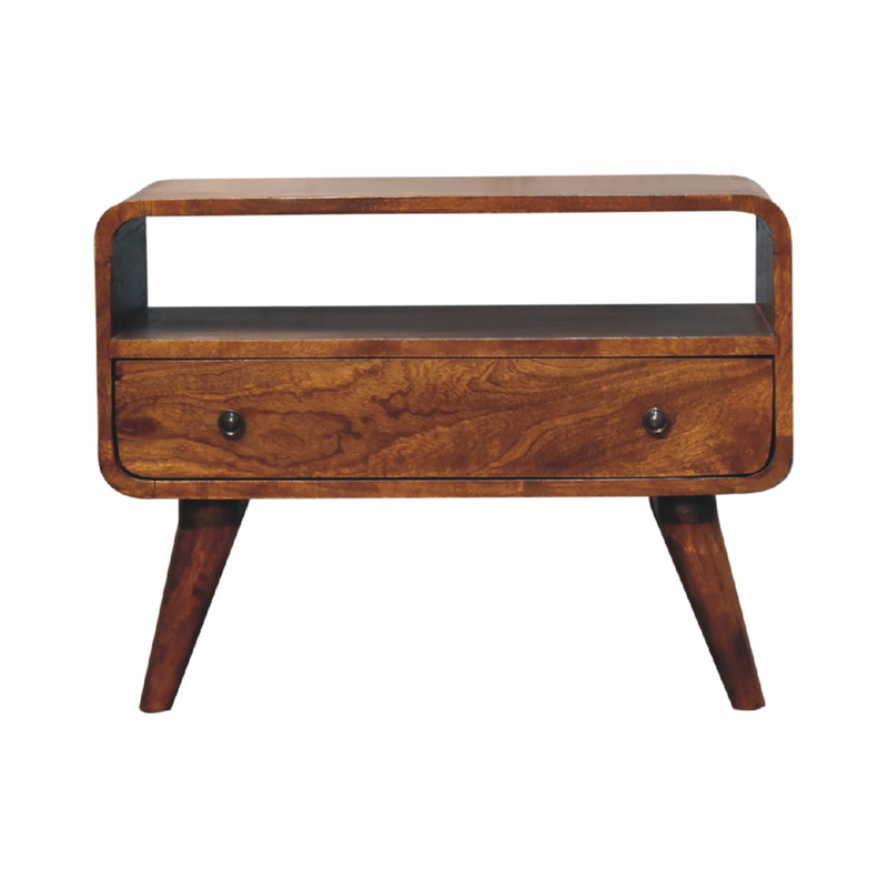 Artisan Furniture Solid Wood Mini Chestnut Curved Media Unit