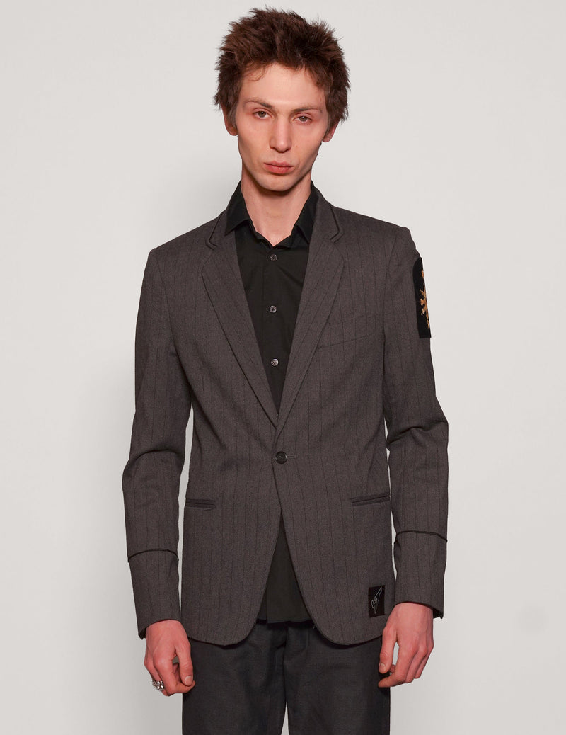 ST Striped Grey Wool Blazer
